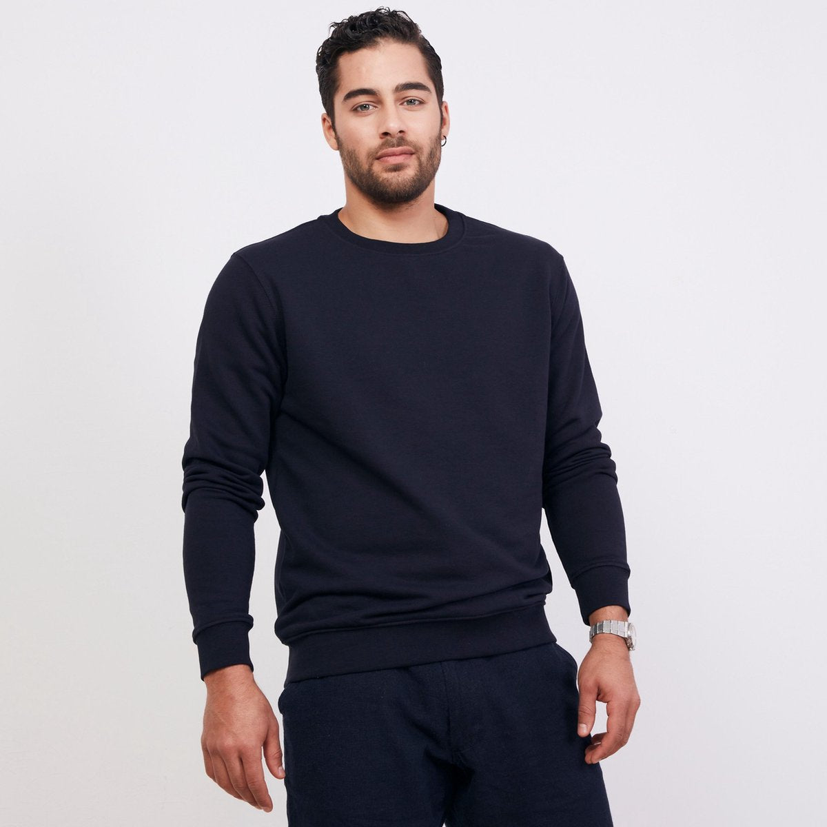 ULTRAMARINE Trui Heren met Ronde Hals van 100% Katoen - Sweater Heren met Lange Mouwen - Truien Heren Volwassenen - Sweatshirt Heren - Longsleeve Heren - Pullover Mannen - Marineblauw - XXL