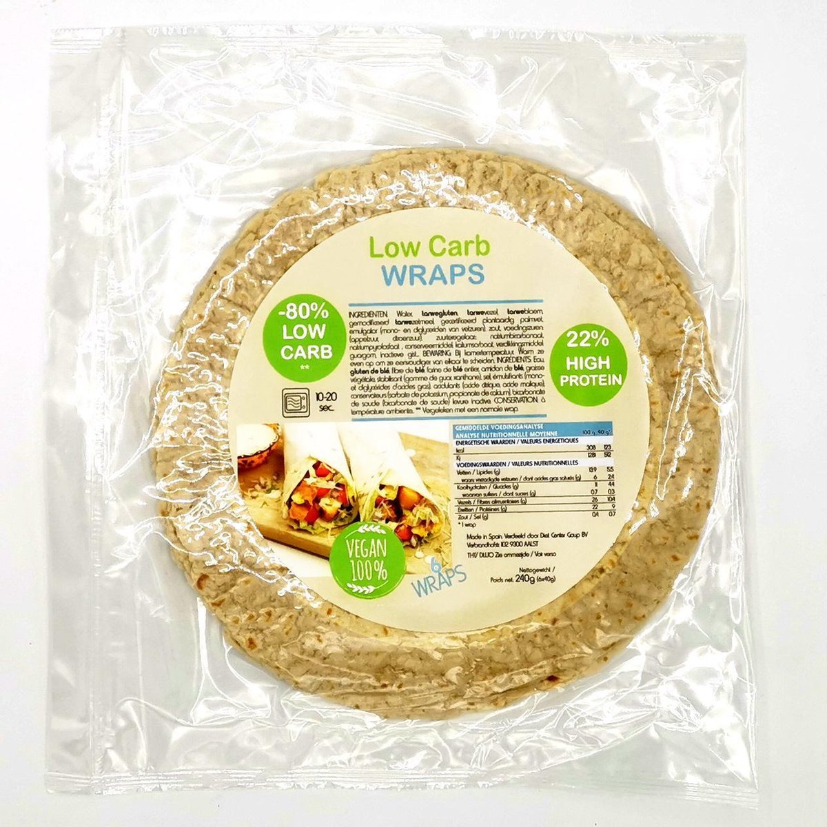 Fitmeal Low carb en eiwitrijke wraps 6*40g  -80% koolhydraten