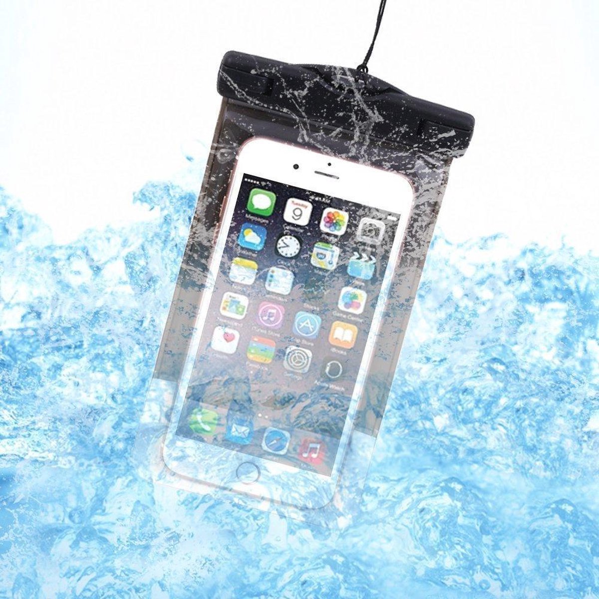 Waterdicht Hoesje voor alle Telefoons tot 6 inch – voor onder andere Apple iPhone 7 (Plus) / 6/6s (Plus) / 5/5S/5C/SE / Samsung Galaxy S7 (Edge) / S6 (Edge) (Plus) / Huawei P10 (Lite) – Waterproof Case / Pouch - Waterdicht tot 10 meter