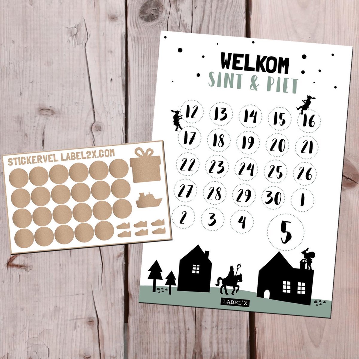 Label2X Aftelposter sinterklaas