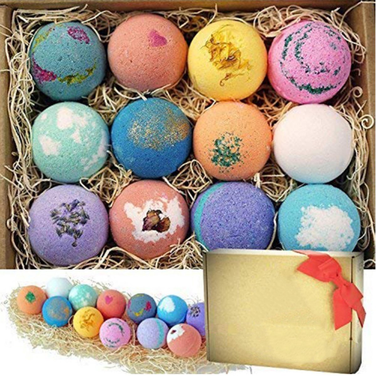 Membeli® Bruisballen voor Bad - 12 stuks (120gr) - Bruisballen Cadeauset - Voor Kinderen en Volwassenen