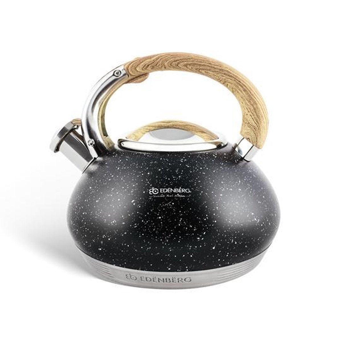 Edënbërg Black Line - Luxe RVS Fluitketel - 3.0 liter -  Zwart - 7-Laags Bodem!