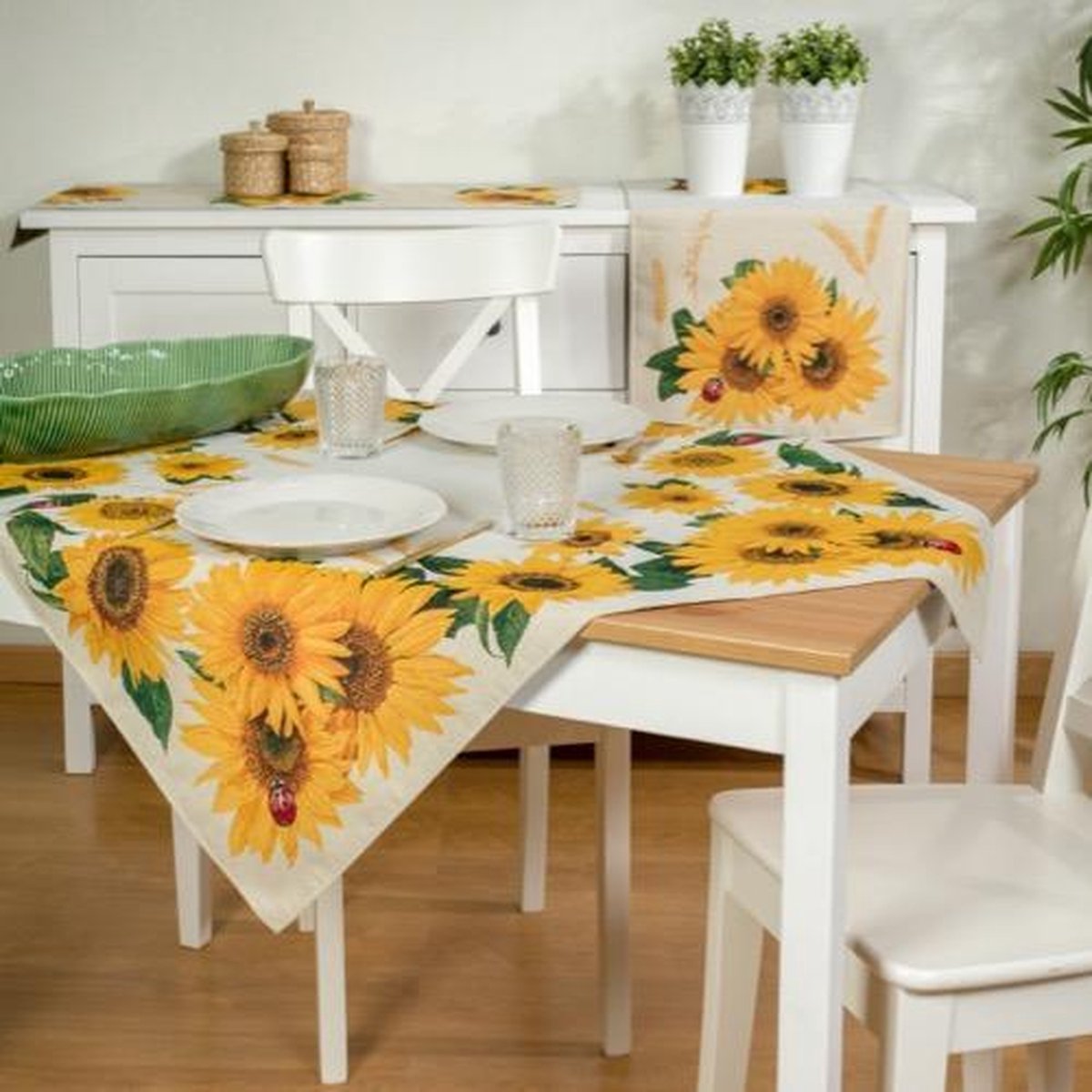 Tafelkleed - luxe gobelin - Zonnebloem - Loper 140 cm