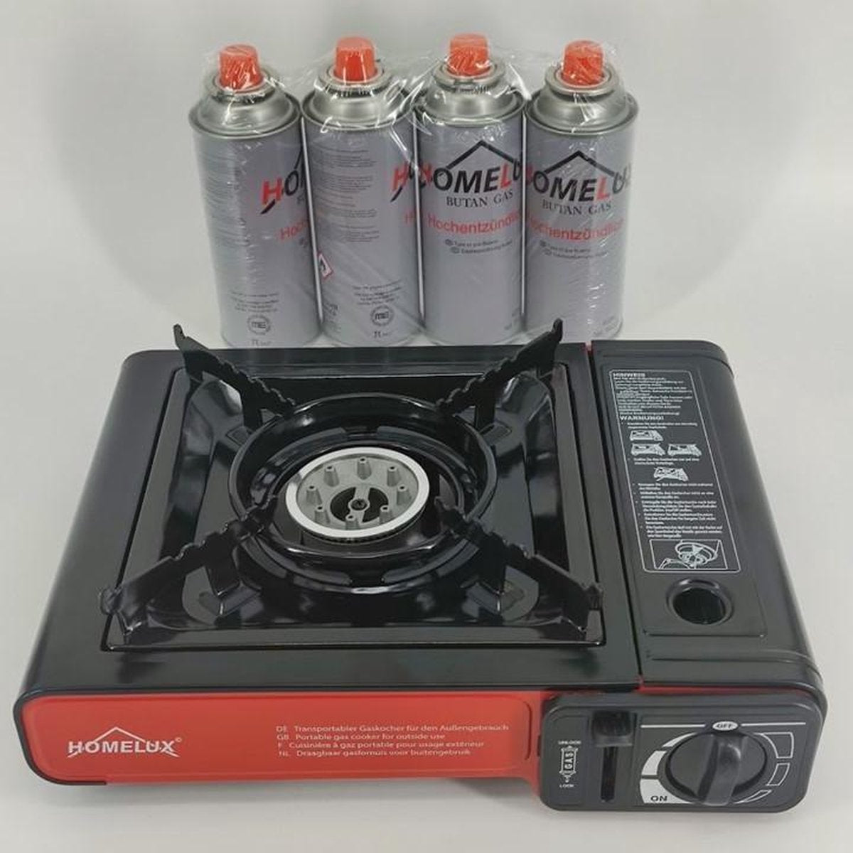 Homelux- campingkookstel - draagbaar gasfornuis - portable gas stove - 1 kookpit.