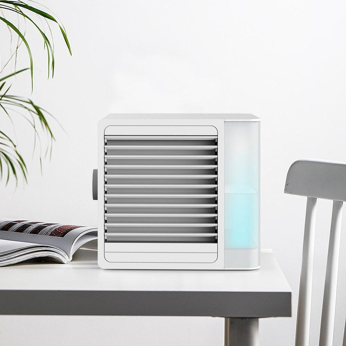 FlinQ Mini Aircooler - Mobiele verkoeler - Ventilator - 800ml Waterreservoir - LED-verlichting