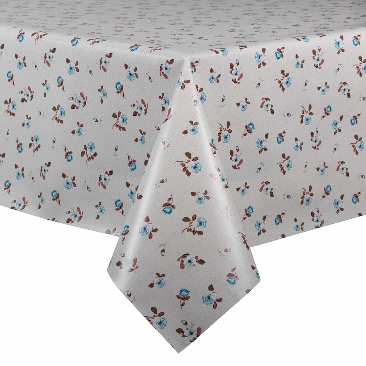 MixMamas Tafelzeil - 140 x 250 cm - Roosjes - blauw