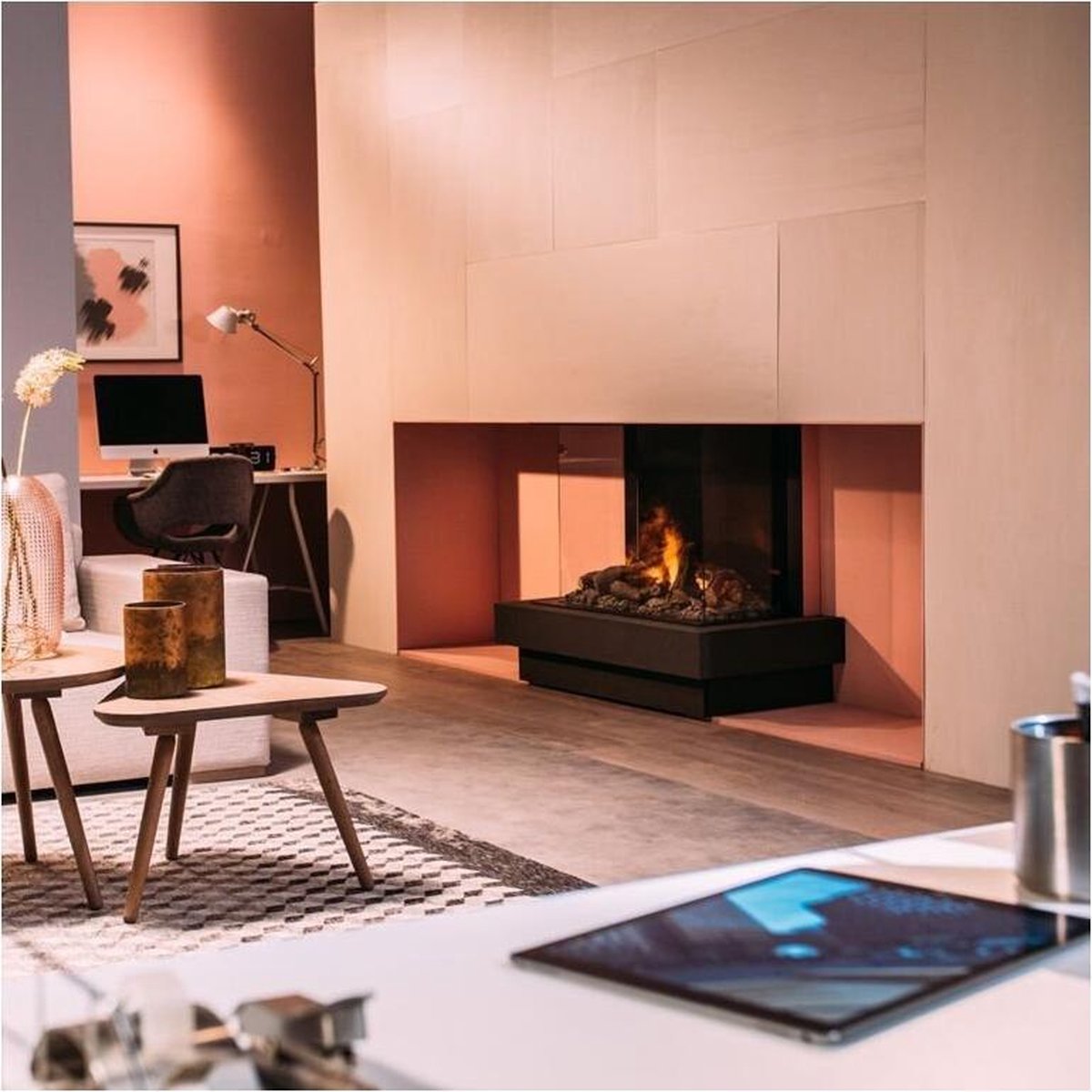 Nancy's Faber e-MatriX 800/650 III Elektrische Inbouwhaard - LED Verlichting - Driezijdig - Zwart - 99.5 x 94 x 55.2 cm
