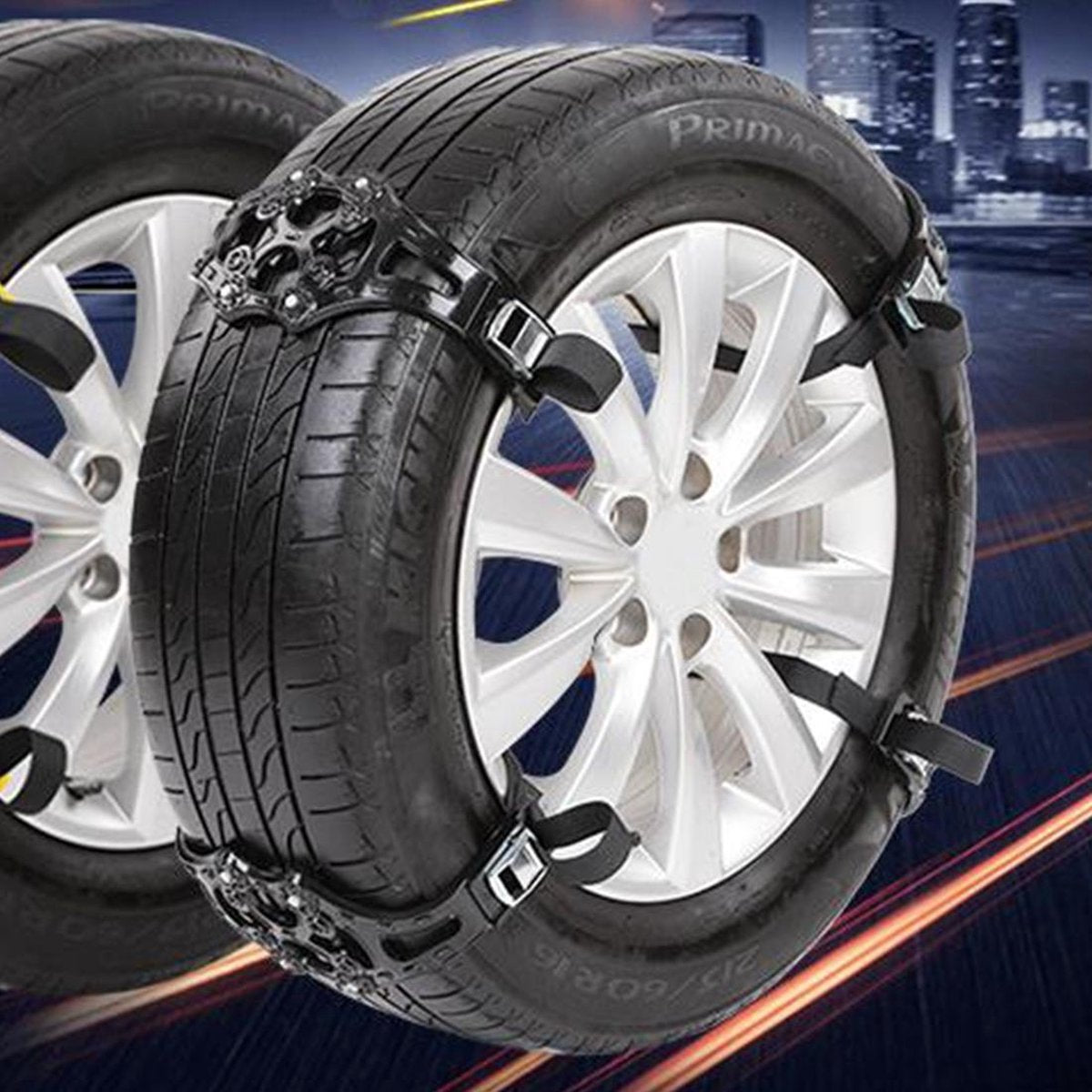 8 stks auto sneeuw band antislip kettingen voor familie auto (zwart)