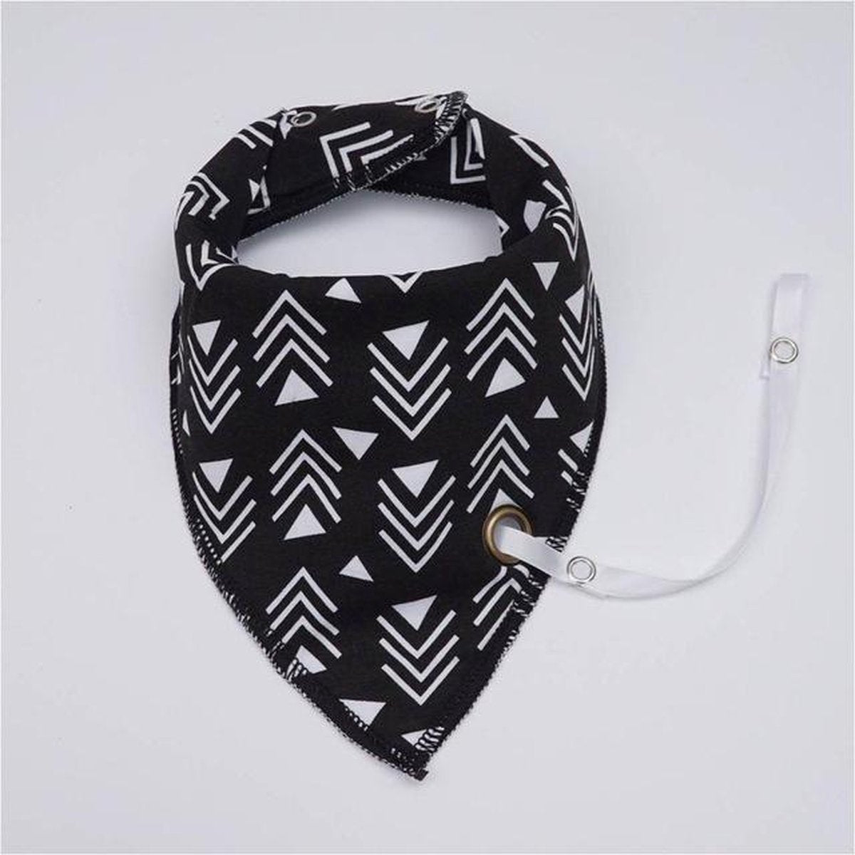 JillyBee - Slab - Slabbetje - Slabber - Bandana - Speenkoord - Speen - Zwart - Wit