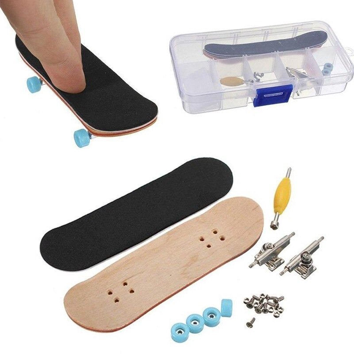 Premium Vinger Skateboard - DIY Fingerboard - Mini Skateboard - Vingerskateboard Speelgoed - Blauw
