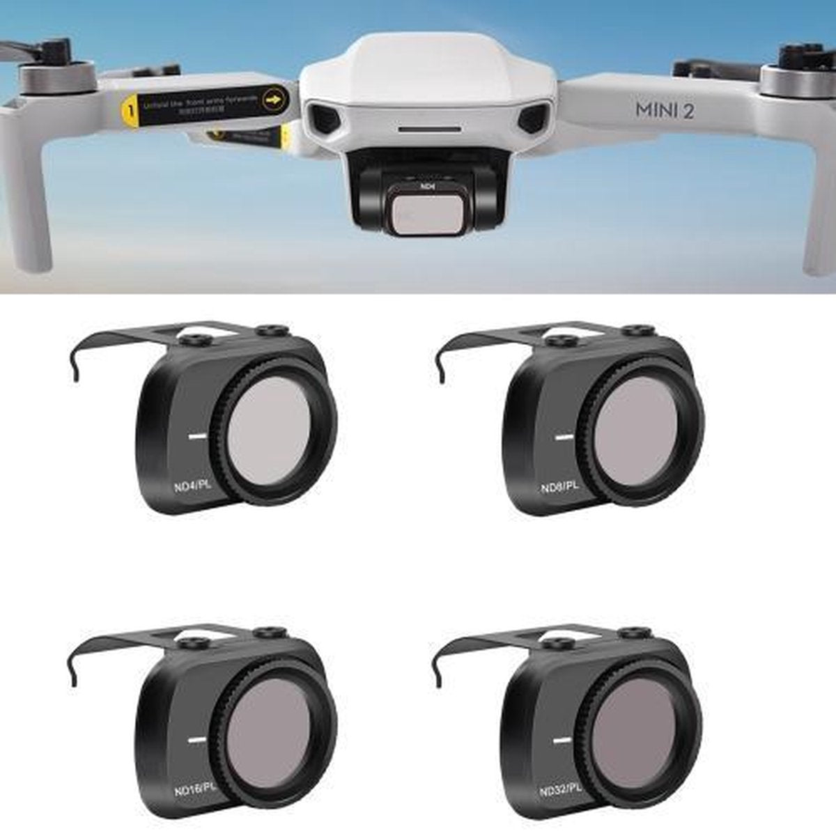 STARTRC 1108699 4 in 1 ND4PL + ND8PL + ND16PL + ND32PL Instelbare lensfilterset voor DJI Mavic Mini 2