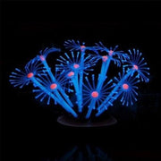 Dierplezier - Aquarium decoratie - Koraal - Plant Fluo - Planten voor aquarium plastiek - Mooie neon planten - BLAUWE  bloemen