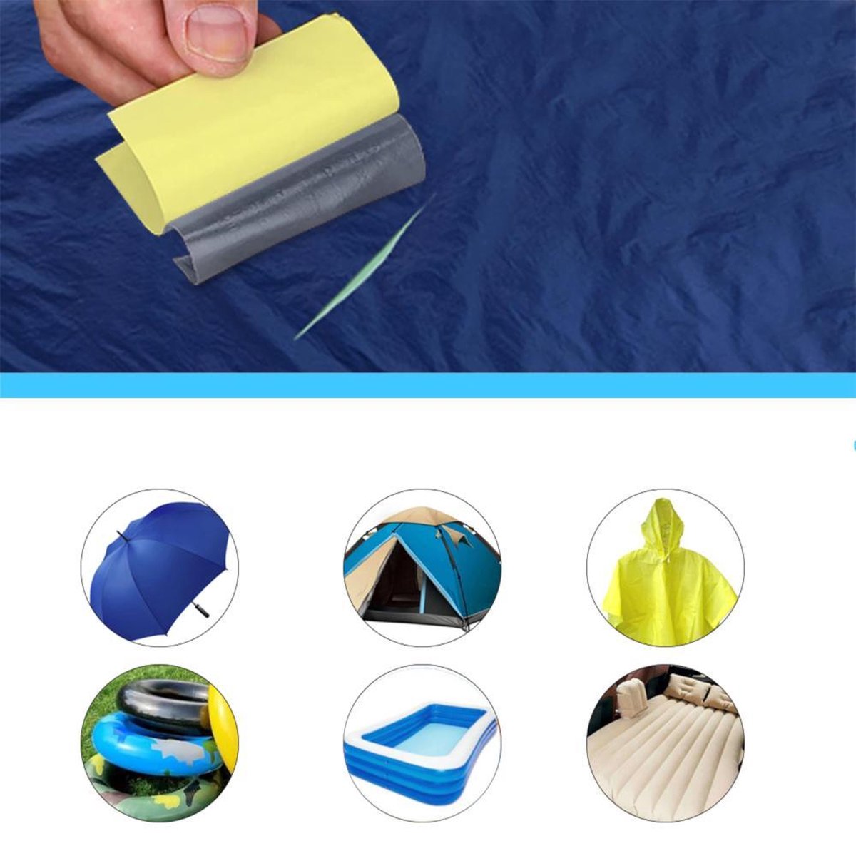 GEAR 3000® zwembad reparatieset - tent reparatie - paraplu - opblaasbaar bed - sticker 3 stuks