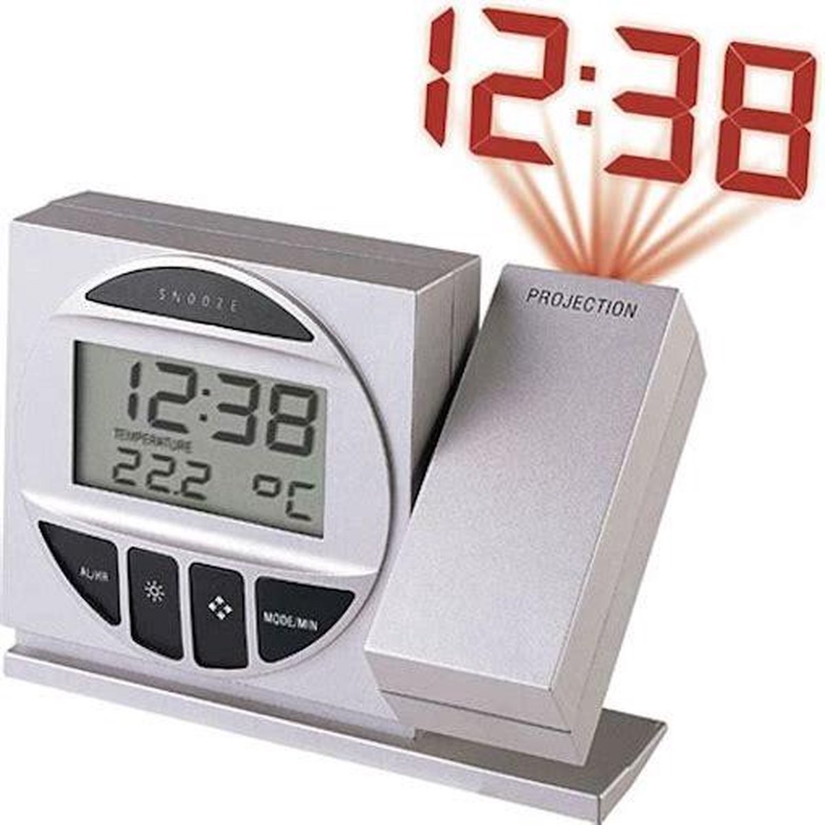 Radio gestuurde wekker - Projectie van tijd - Datum - Temperatuur - Technoline WT 590