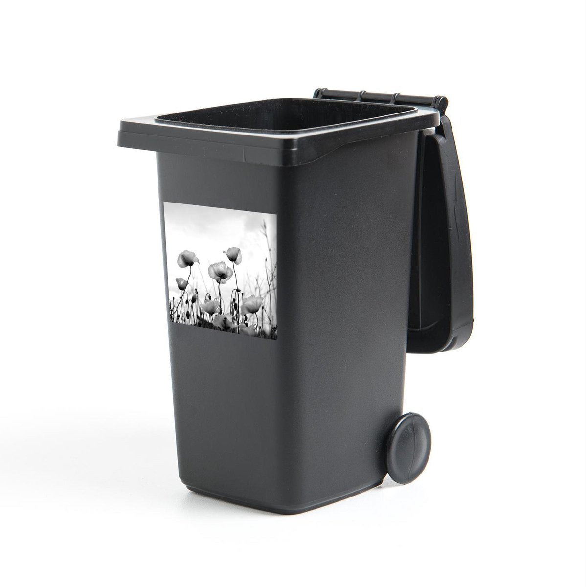 Container sticker Bloemen sepia fotoprint - zwart wit - 40x40 cm - Kliko sticker