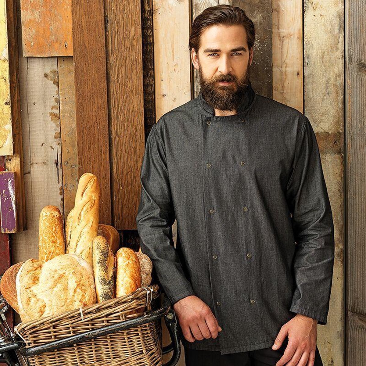 Denim chef's jacket