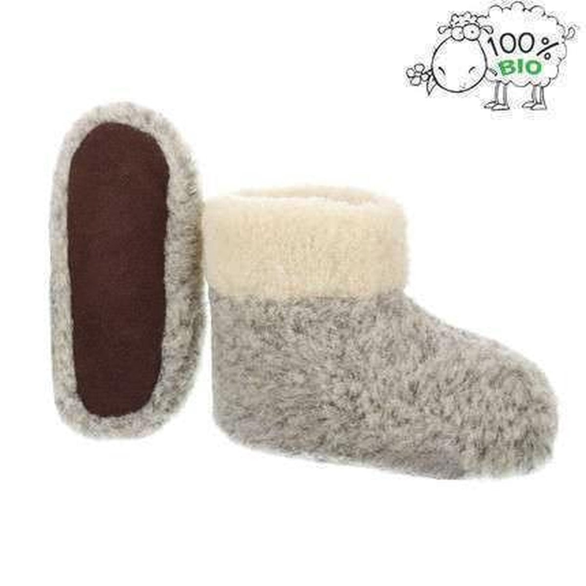 Pantoffels 100% lamswol maat 38 | Grijs-wit | Sloffen | Heerlijk warm!