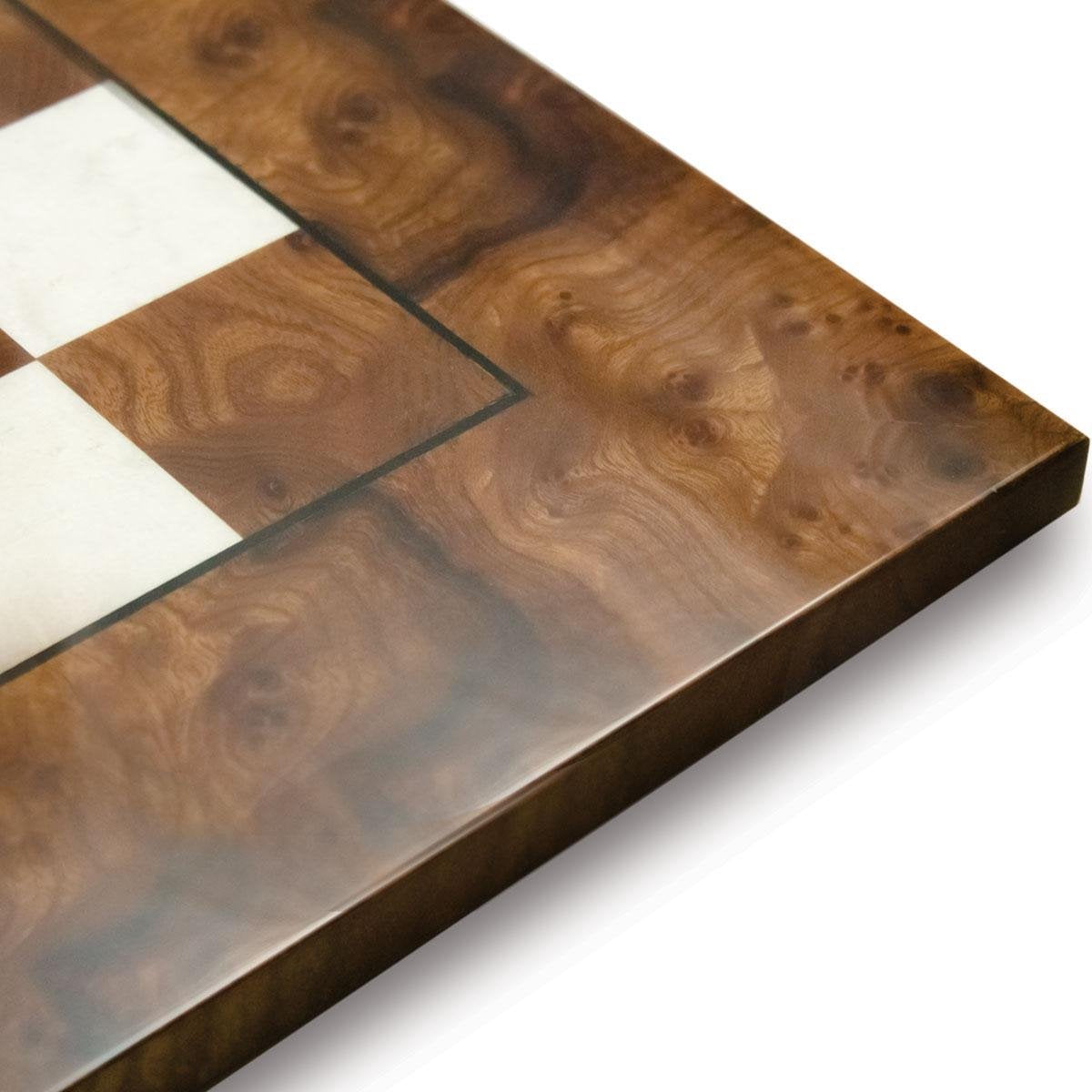 Luxe schaakset - Renaissance stijl in klassiek goud zilver en houten schaakbord - 51 x 51 cm