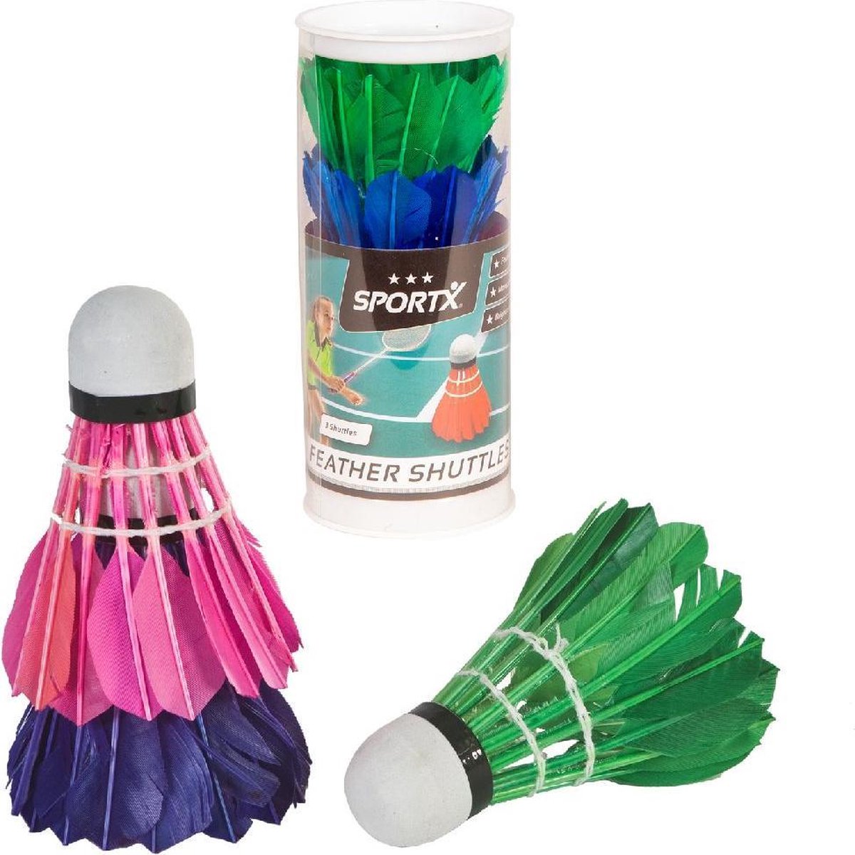 SportX Shuttle Veren Gekleurd 3 in koker