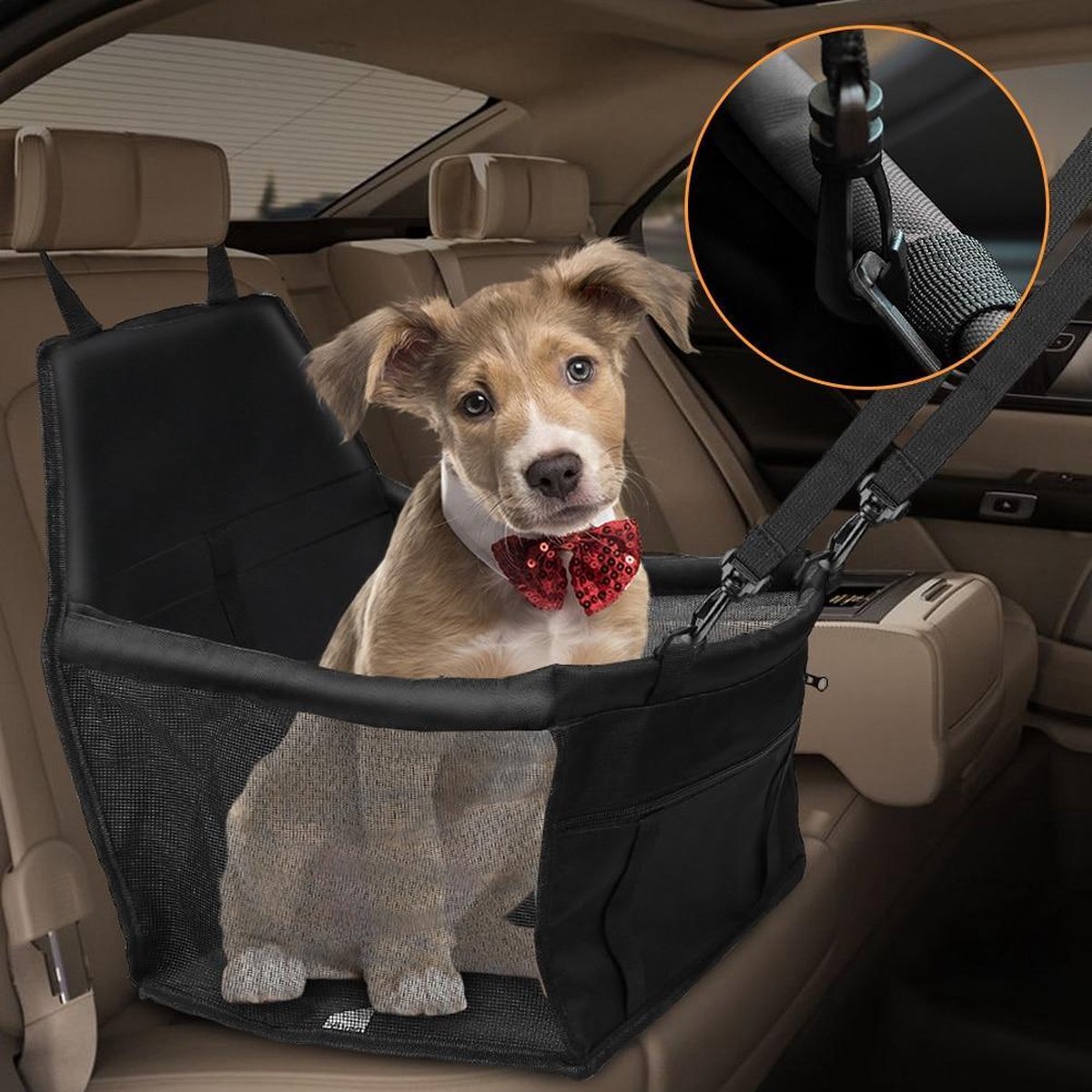 TBG Opvouwbare Hangmat Protector Hond Bed Auto Voorstoel Cover Pet Carriers Mesh Zakken Zorgzame Kat Mand Waterdichte Huisdieren Reizen Mat Black