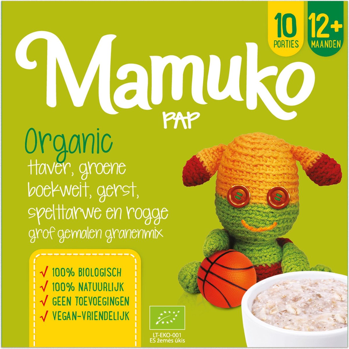 Mamuko biologische pap 12+ mnd. - grof gemalen haver