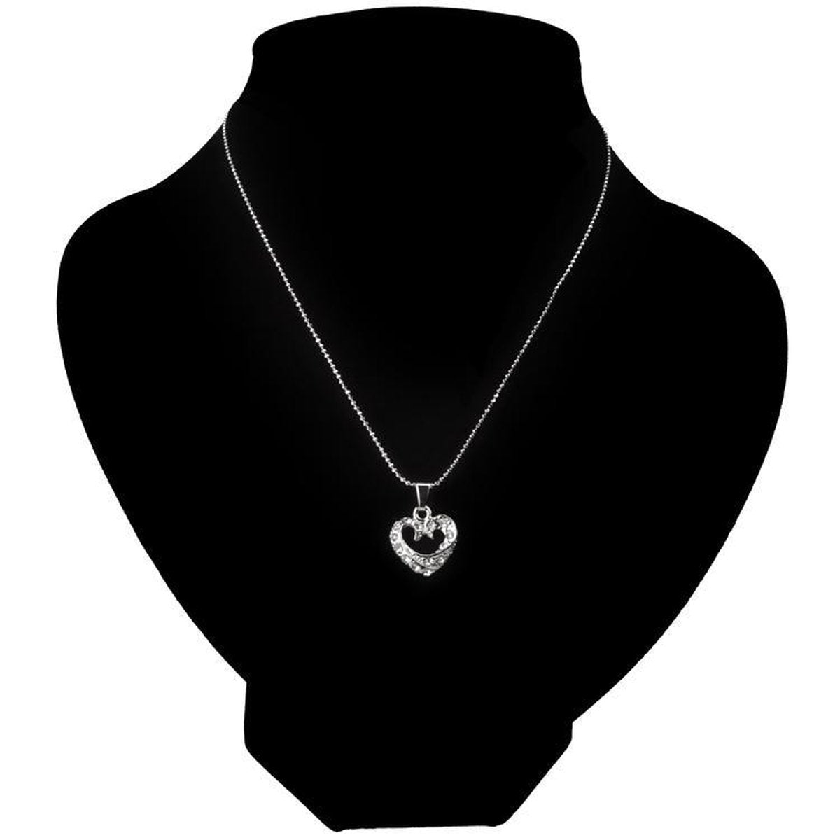 Kinderketting zilverkleurig met hartje