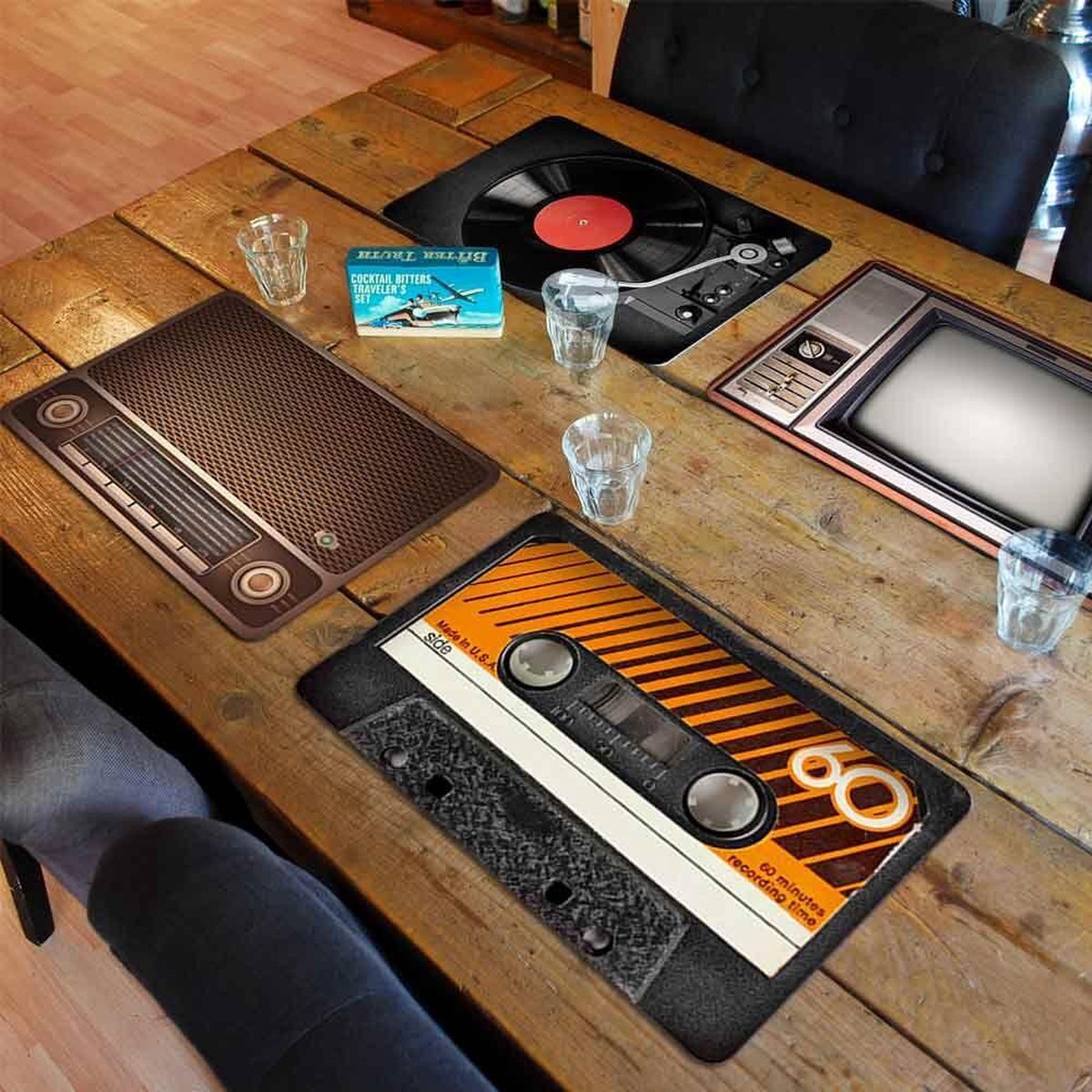 MikaMax Vintage Placemats  - Retro – 4 Stuks - 45x28cm