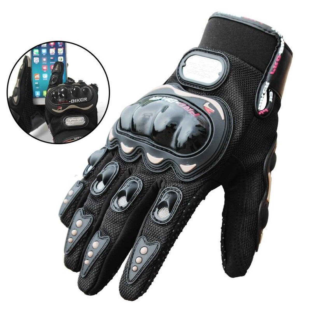 Motorhandschoenen - Zwart - Handschoenen Motor & Scooter - Maat M - Touchscreen - Bescherming