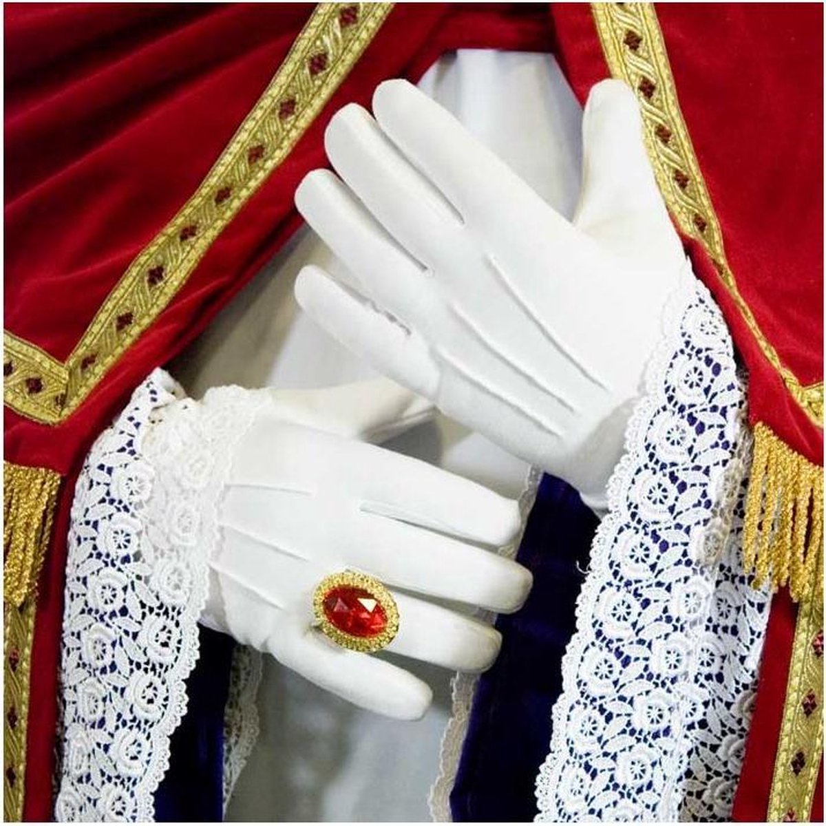 witte handschoenen - katoen de luxe - sint - XXL