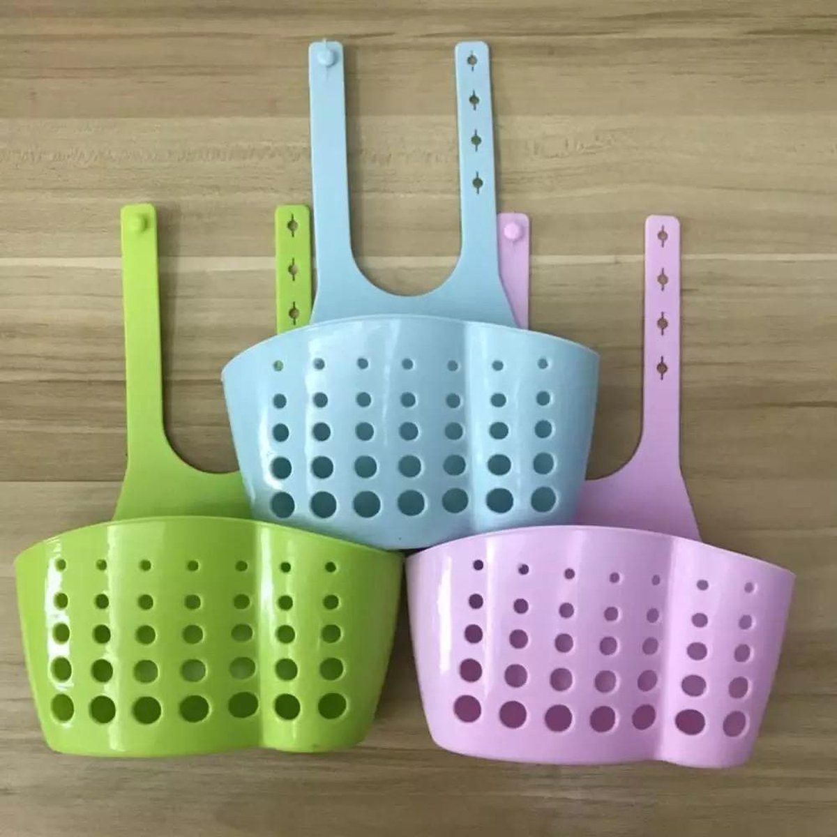 Mand/keuken organizer/ Sink houder/ Opknopingzeef/ Aanrecht spons/ Opknoping mand/Roze