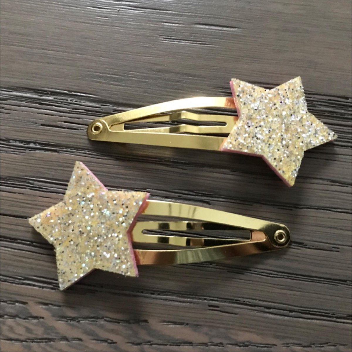 Haarspeldjes Glitter Sterretjes Goud