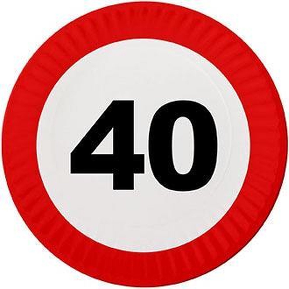 40x Kartonnen bordjes 40 jaar van 23 cm - Wegwerpborden van karton - Feestbordjes - Verjaardag feestartikelen tafeldecoratie