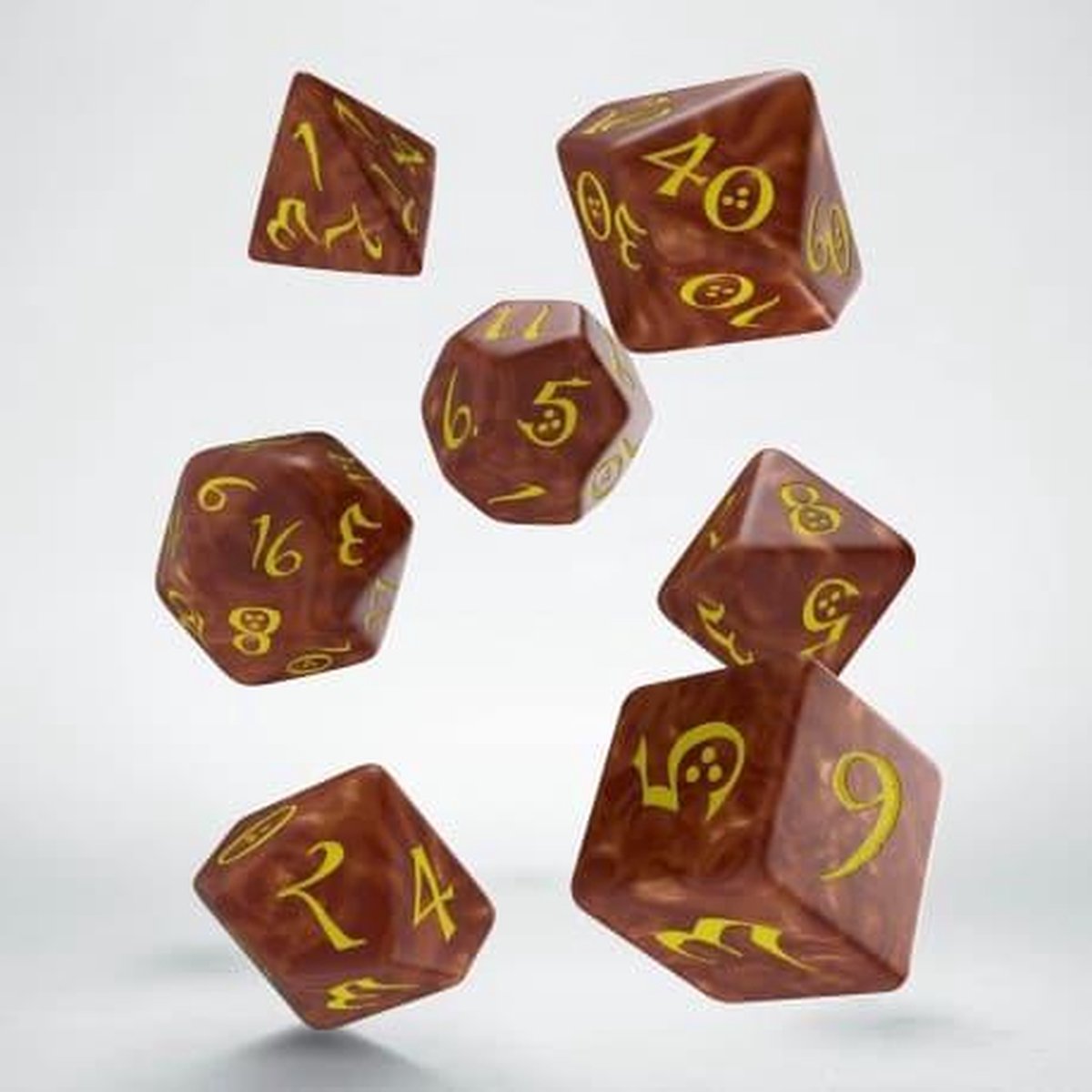 Classic RPG Dice Set caramel & yellow (7)