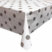 MixMamas Tafelzeil Grote Stip - 140 x 300 cm - Wit/Zilver