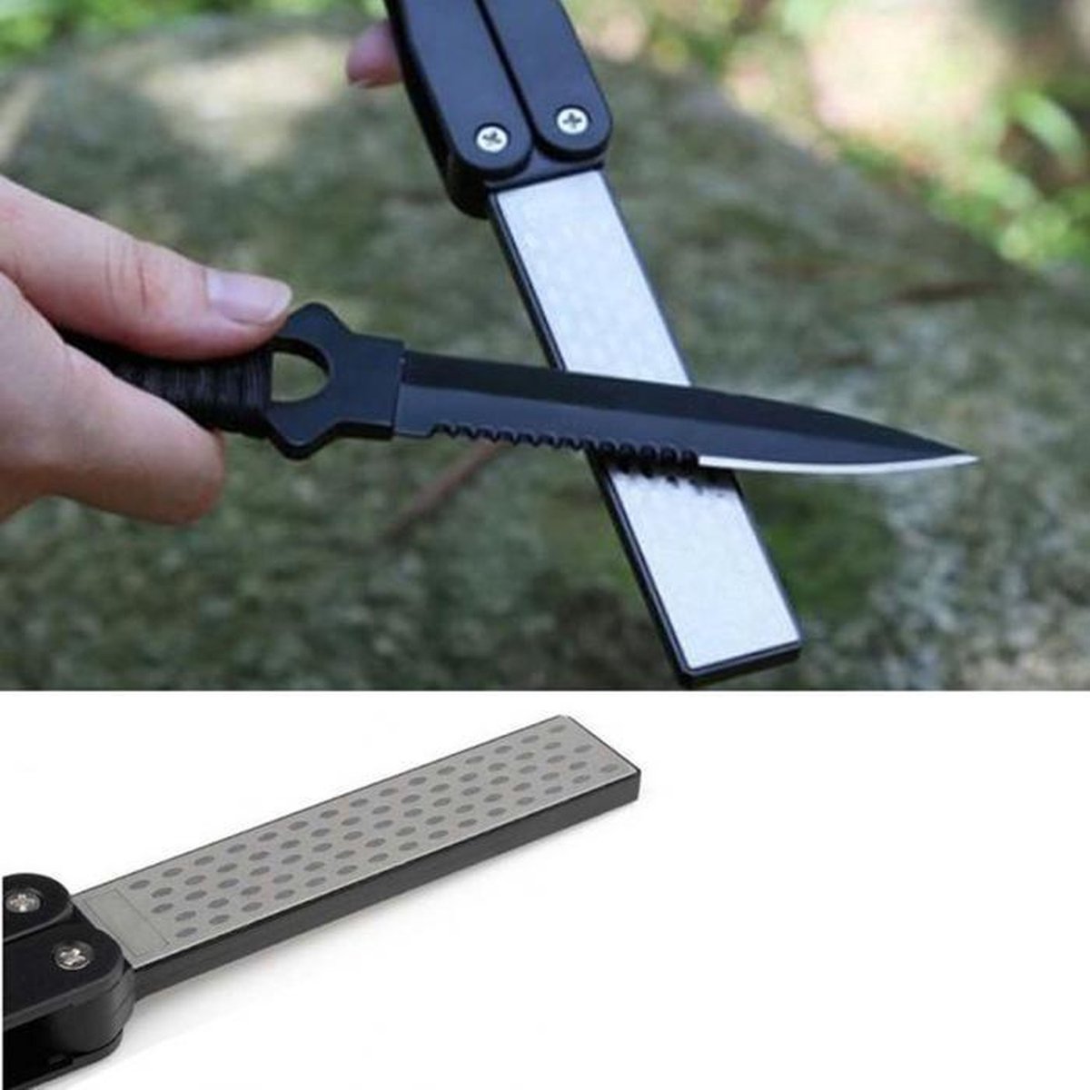 Winkrs - Slijpsteen met handvat - Ultra dun Diamant op aluminium - Messenslijper