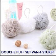 Set van 4 sponzen - Voor schrobben en reinigen onder de douche of in bad.