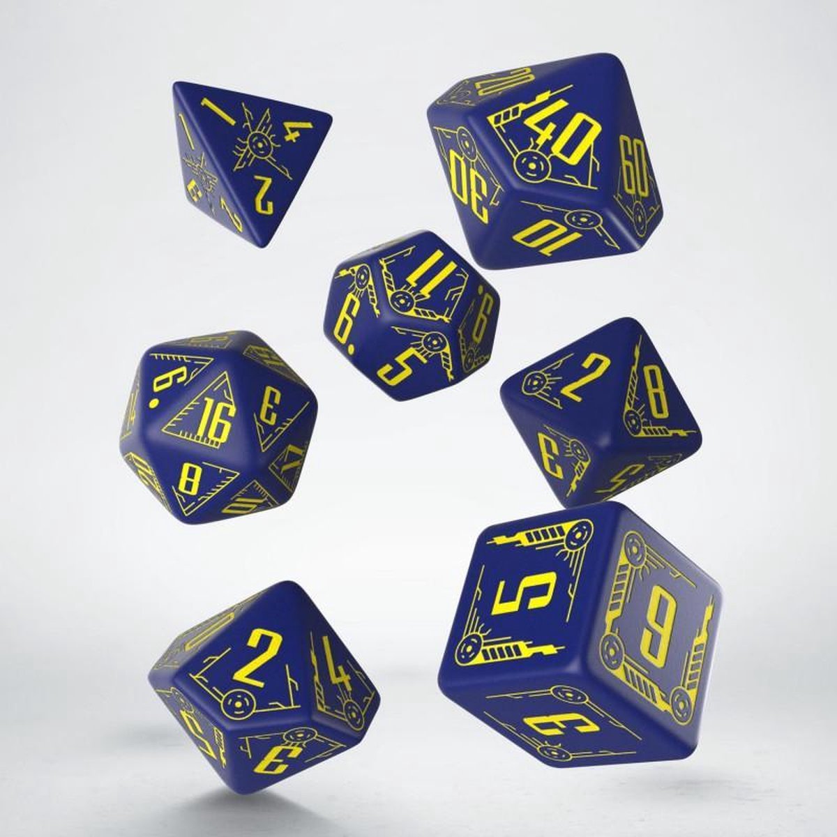 Polydice Set Q-Workshop Galactic Navy & Yellow
