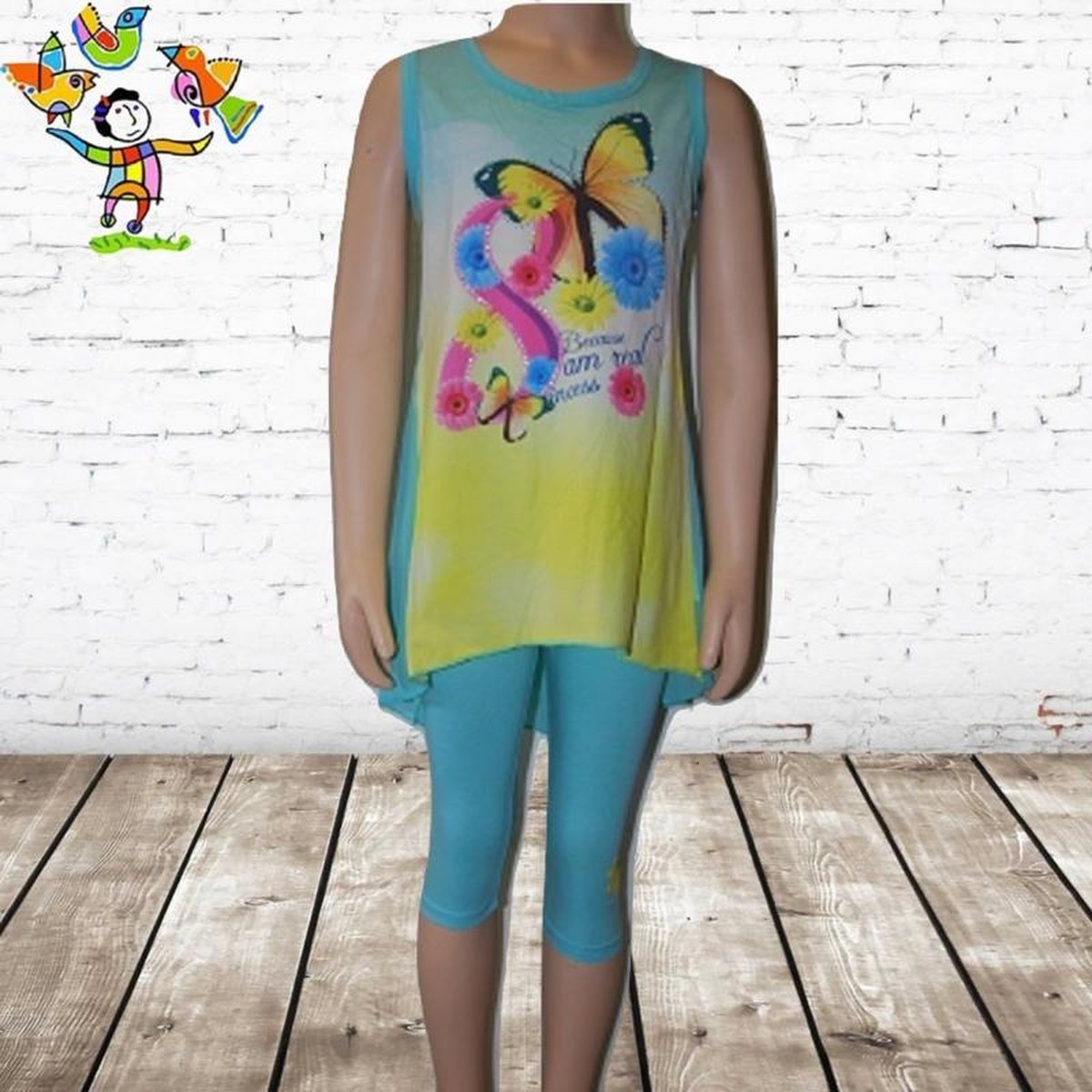 s&C Tuniek met legging Vlinder blauw 110/116