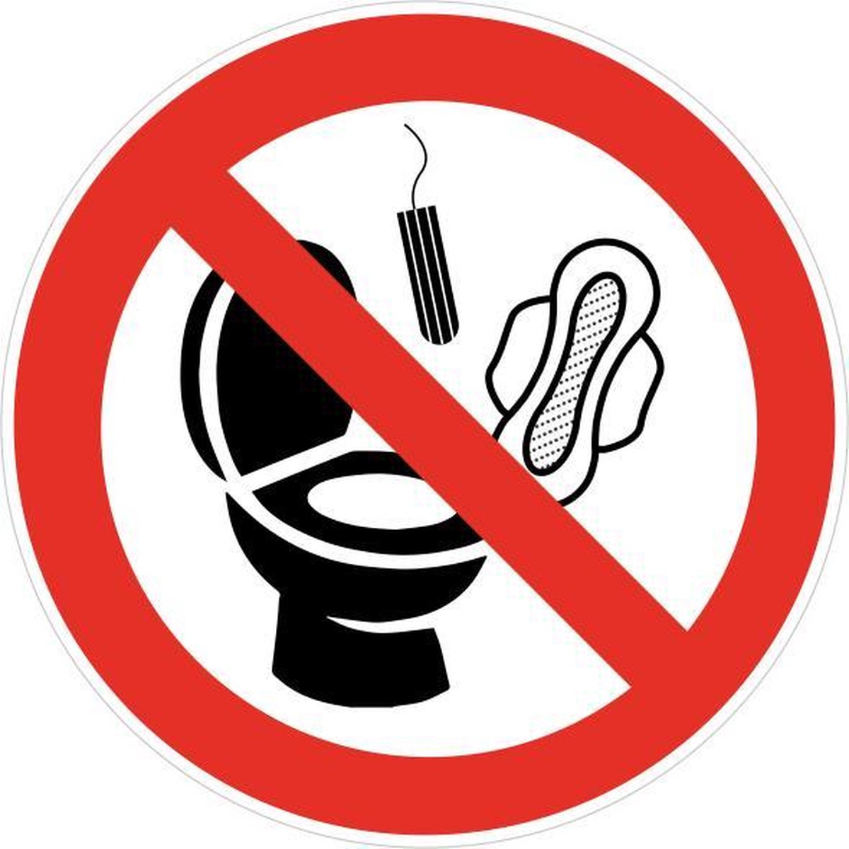 Sticker Verboden Door Te Spoelen - 10 Toilet stickers - 7 cm x 7 cm - Promessa-Design.