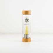 Crystal Spirit - Waterfles met kristal - (NL 2dgn levertijd) - Citrine - grote edelsteen - hexagon edelsteen - Citrien - 550ml - edelsteenwater - bamboe