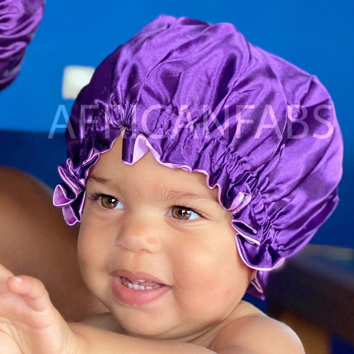 Afabs® Paarse Satijnen Slaapmuts ( Kindermaat 3-10 jaar ) / Kinder Hair Bonnet / Haar bonnet van Satijn / Satin bonnet