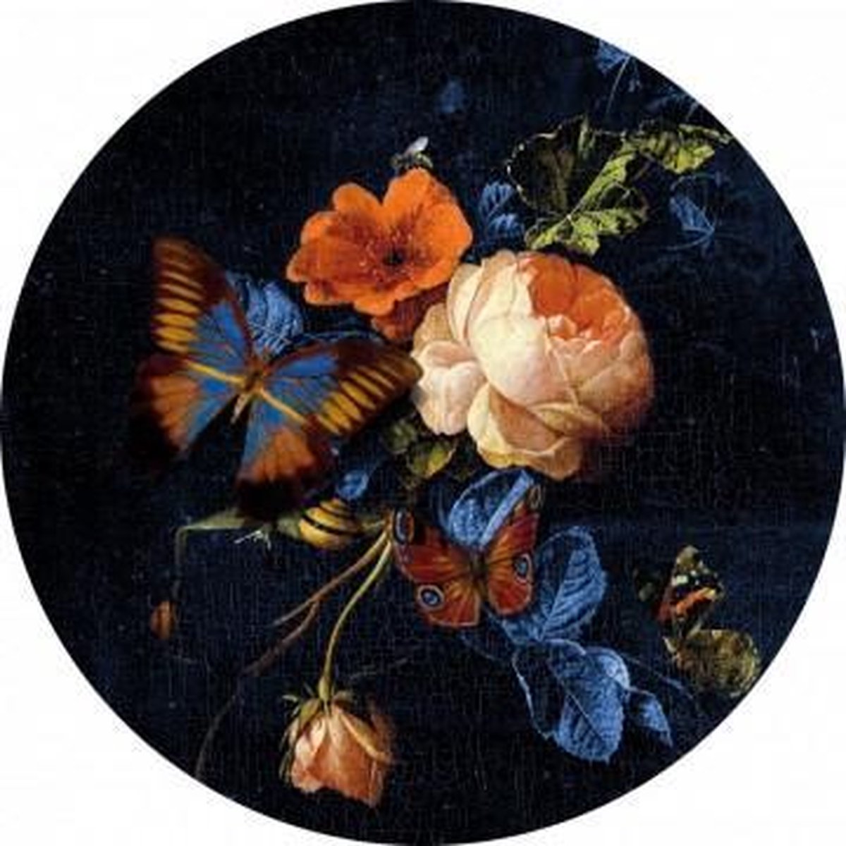 Heinen - Wandborden - Bord Vlinder Gouden eeuw 20cm