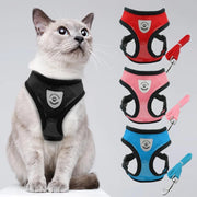 Kattenharnas met looplijn-Kattenharnas Verstelbaar-Harnas-Hondentuigje-Hondenharnas - Zwart - Maat M