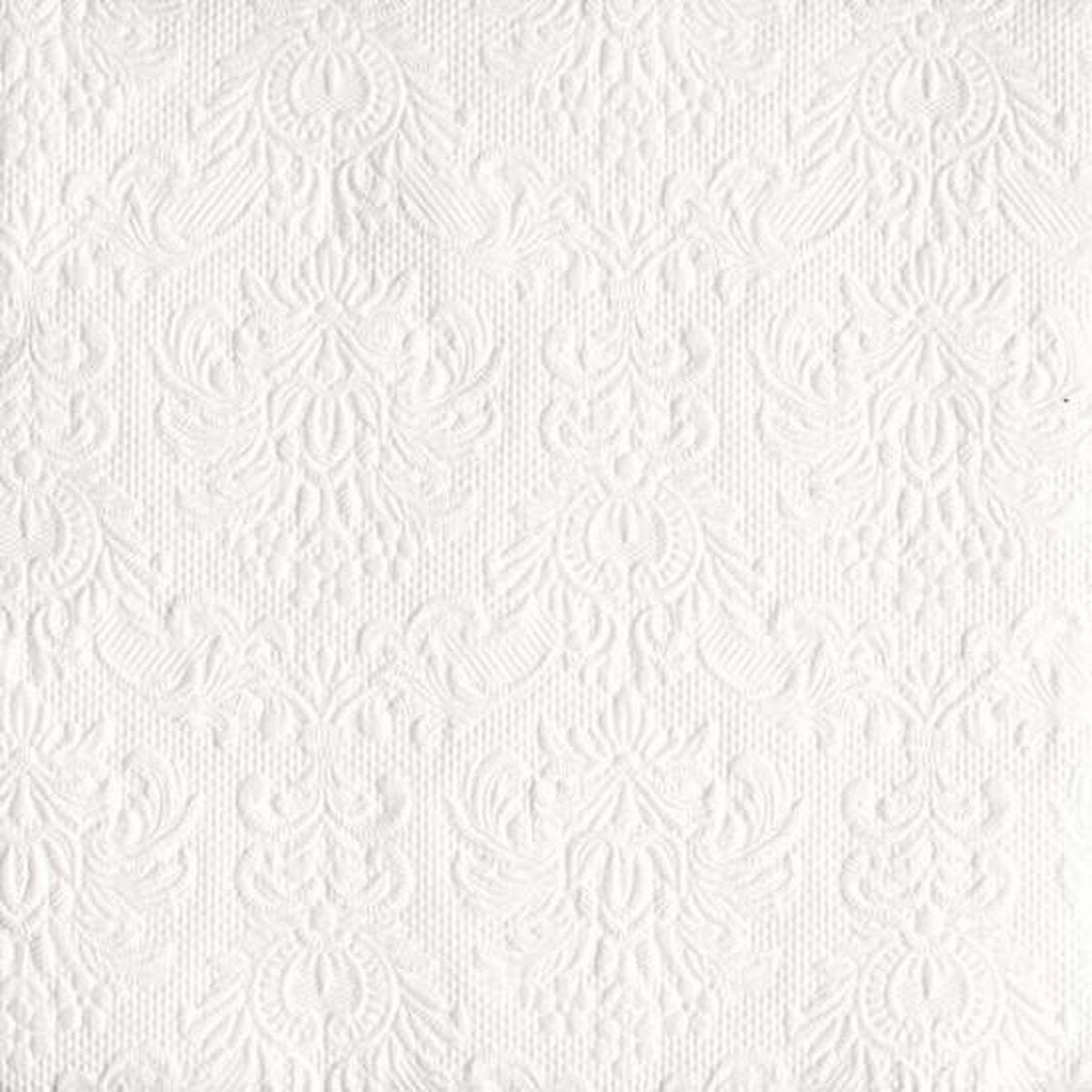 30x stuks Servetten wit barok stijl 3-laags - elegance - barok patroon - Feest artikelen - feest decoraties