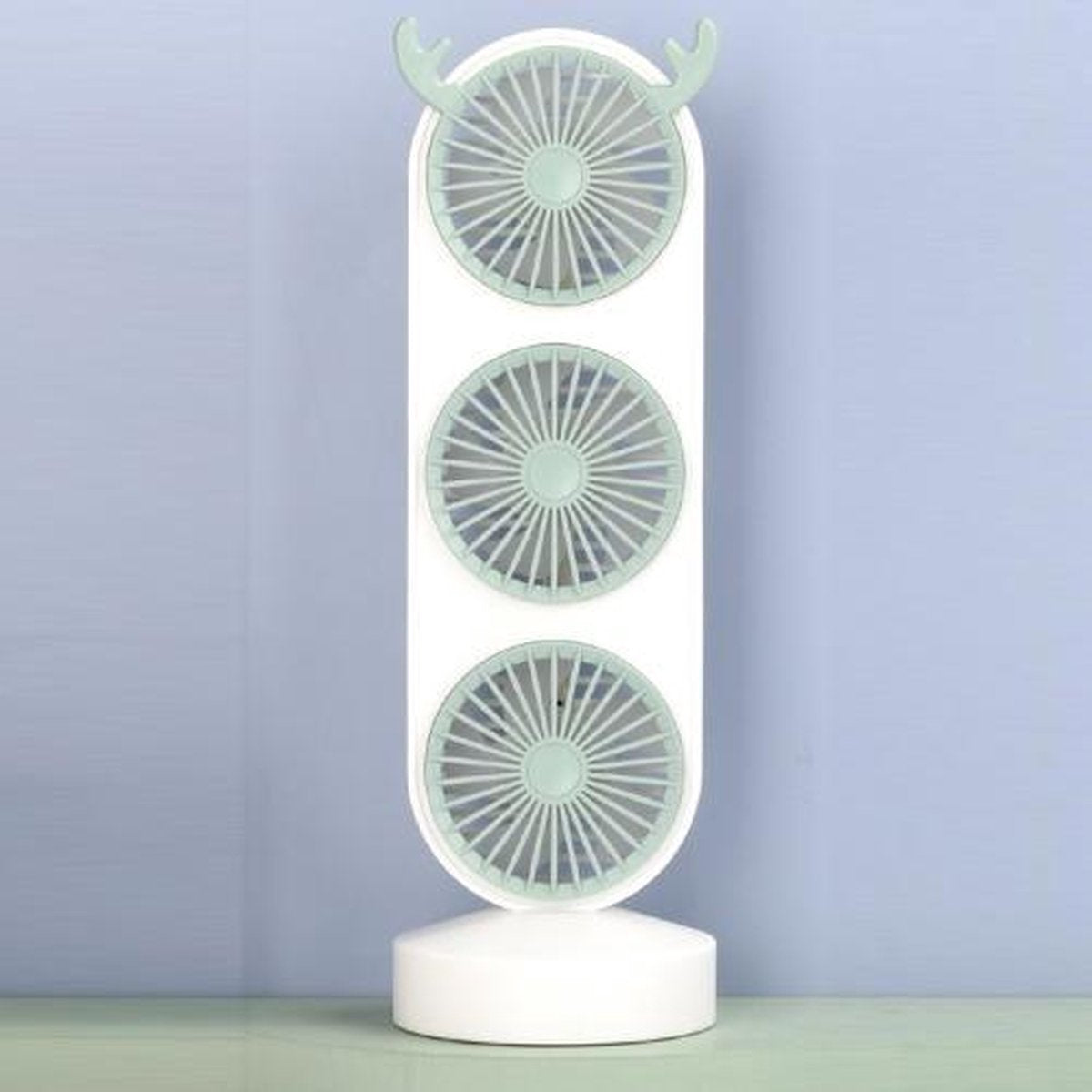 Slaapzaal voor studenten Office Desktop Mini driekoppige ventilator (groen)