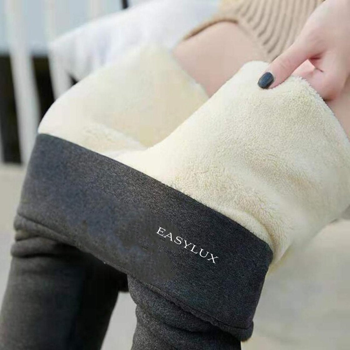 Easylux Fleece Deluxe™ - Maat M - Grijs - Fleece legging - Legging dames - Thermo legging dames - Buiten Kleding - Kleding vrouwen