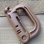 2 X Grimloc Molle Karabijnhaak - D Locking - Plastic Clip - Gesp - Karabijnhaak - Sleutelhanger - Bruin