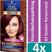 Poly Color 83 Donker Kersenrood Haarverf 4 stuks Voordeelverpakking