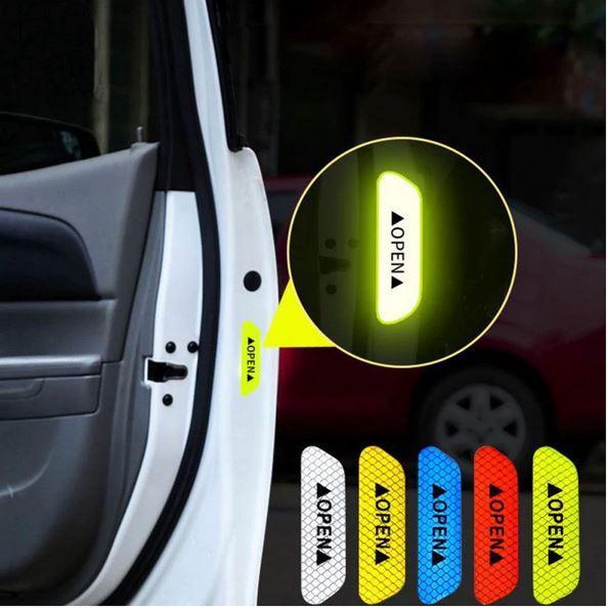 4 stuks auto portier reflecterende waarschuwingstape