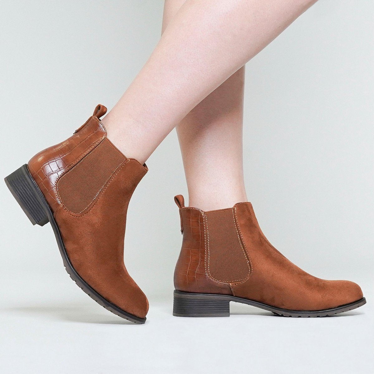 Chelsea boots half suède half lederlook Camel / 38